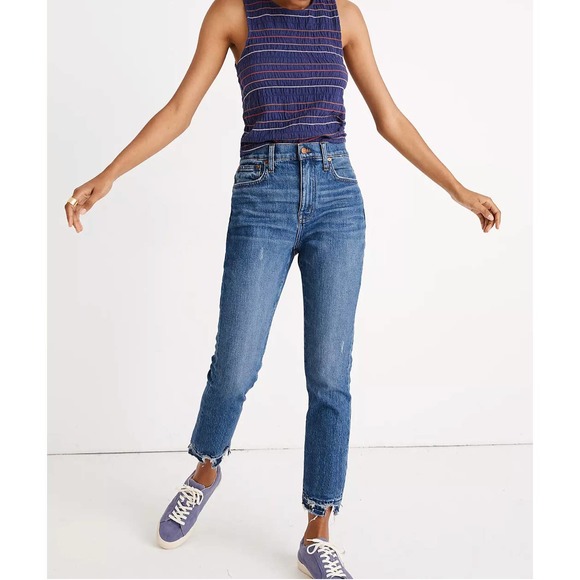 Madewell Denim - Madewell The High-Rise Slim Boyjean in Melbourne Wash